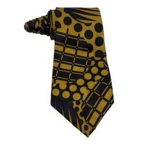 Christian Armand Hand Made Navy Blue Gold Neck Tie
